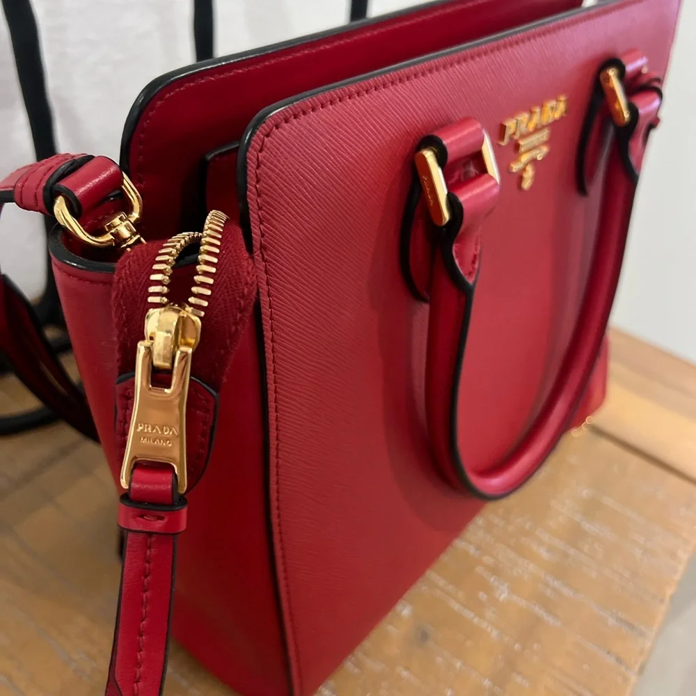 Red Prada like new wore two times serious offers only